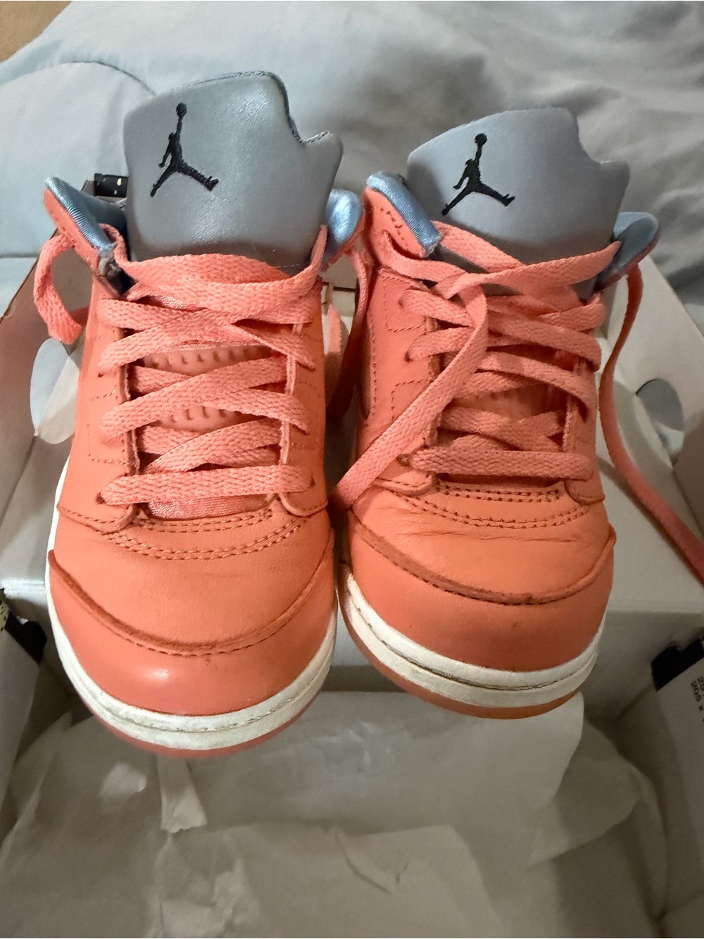 Jordan Kids Orange and Gray High-Top Sneakers